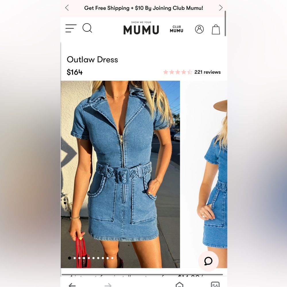 Show me your mumu outlaw dress in denim